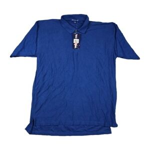 First Down Vintage Men's Size Large Blue Short Sleeve Polo‎ Shirt New